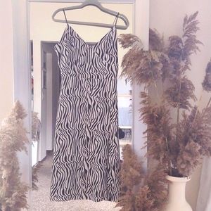 C+D+M Zebra Stripe Midi Dress